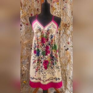 ECI Silky Slip Dress With Vibrant Floral Design